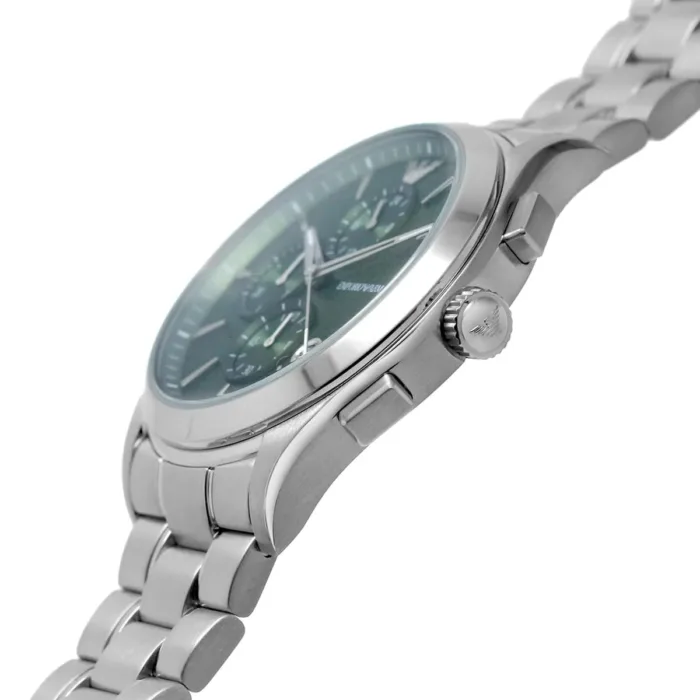 Emporio Armani Chronograph Green Dial Silver Steel Strap Watch For Men - AR11480 - Image 8